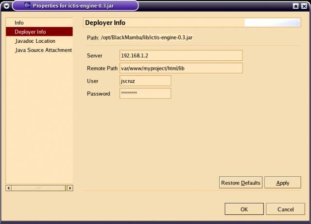 The file Properties page