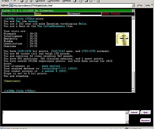 The Siplet mud client is included.  Supports sound and gfx!