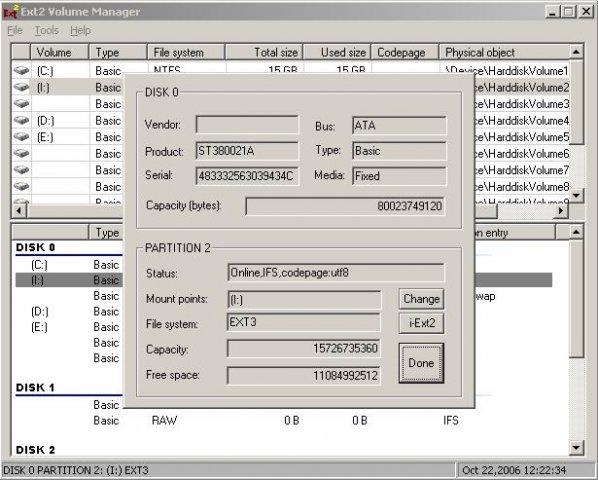 Ext2Mgr: Main Window (Big  picture)